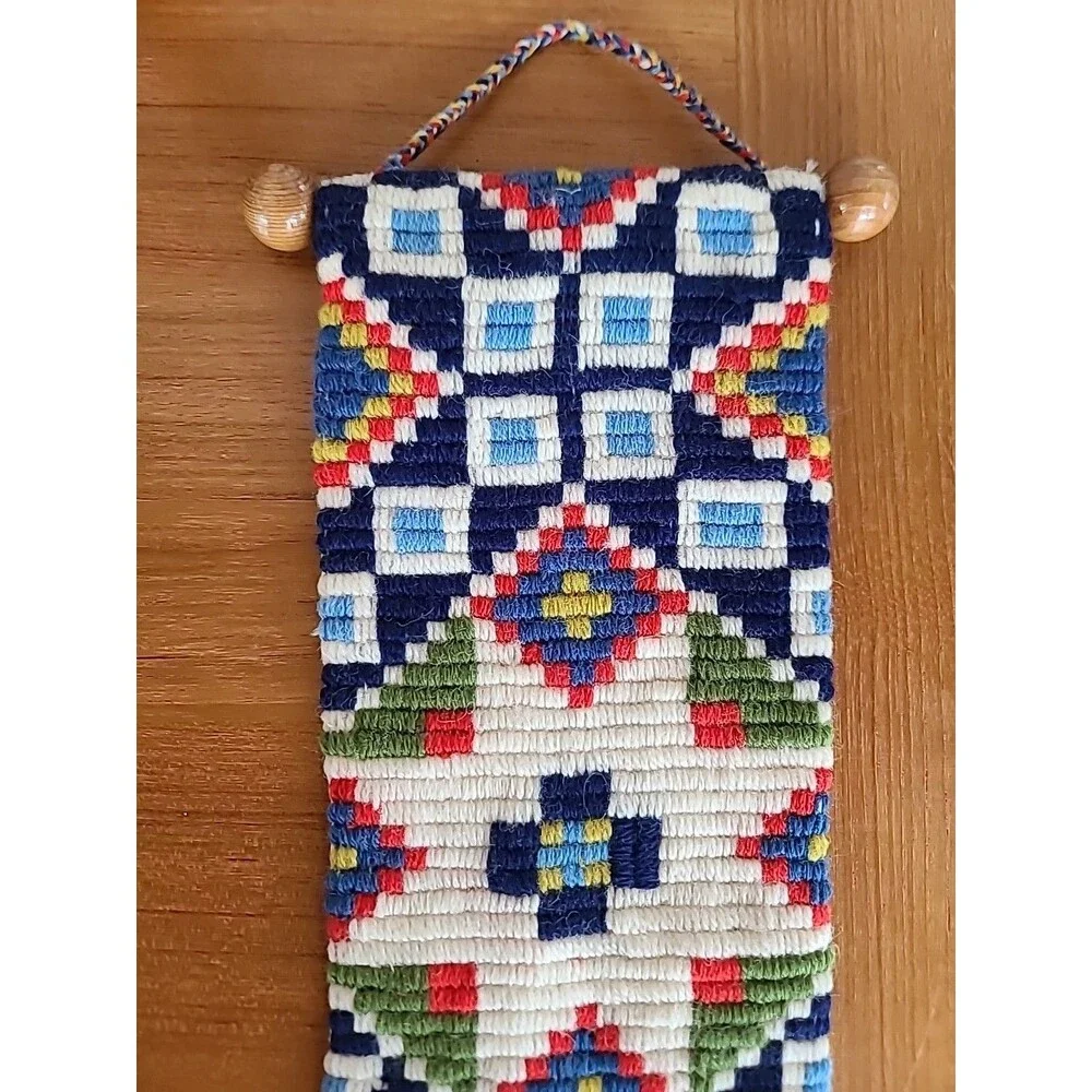 Vintage Wood Handle Woven Wall Art